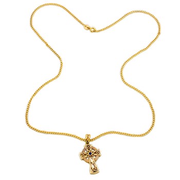 9ct gold 4.8g 20 inch Cross Pendant with chain